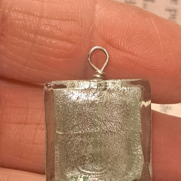 Murano glass pendant with silver leaf - Picture 7 of 7